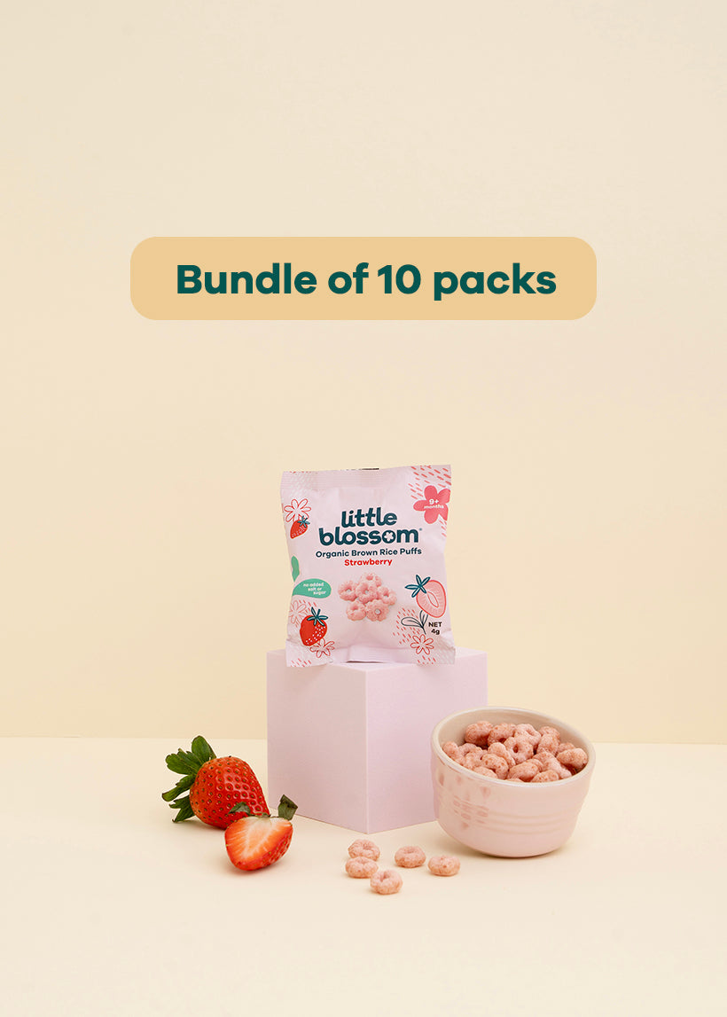 Over Fresh Mini Puff Mini Organic Strawberry Puffs (Bundle of 10 packs) — Little Blossom