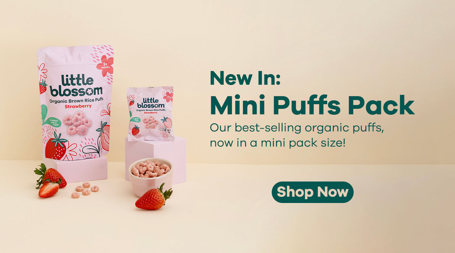 Mini Organic Strawberry Puffs, bundle of 10